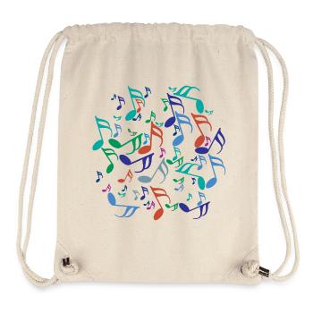 Notes de musique colorées - Sac à cordon recyclé Stanley/Stella - blanc naturel - Devant