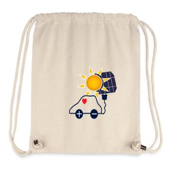 Sonnenkraft Auto mit Solarpanel - Stanley/Stella recycelter Gym Bag - Naturweiß - Vorne
