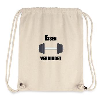 Compact Dumbbell Icon Illustration - Stanley/Stella Recycled Gym Bag - natural - Front