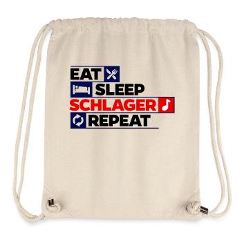 Schlager Repeat Wiederholen Schlagerfan Musik - Stanley/Stella recycelter Gym Bag - Naturweiß - Vorne