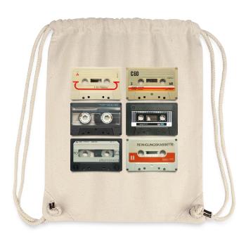 Bande vintage : 6 bandes - Sac à cordon recyclé Stanley/Stella - blanc naturel - Devant