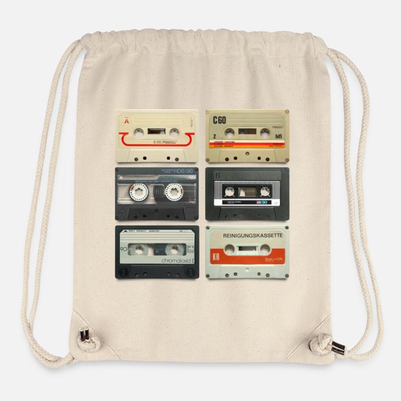 vintage tape: 6 tapes - Stanley/Stella recycelter Gym Bag - Naturweiß