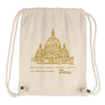 Paris Sacré-Coeur Skyline, Handzeichnung - Stanley/Stella recycelter Gym Bag - Naturweiß - Vorne