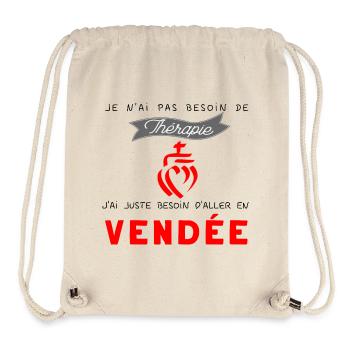 Vendée - thérapie - Sac à cordon recyclé Stanley/Stella - blanc naturel - Devant