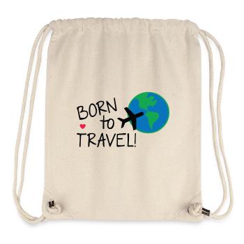 Born To Travel - Stanley/Stella Recycled Gym Bag - natural - Front
