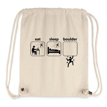 Eat Sleep Boulder Klettern Bergsteigen Spruch - Stanley/Stella recycelter Gym Bag - Naturweiß - Vorne