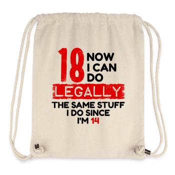 Anniversaire de 18 ans en disant drôle d'humour - Sac à cordon recyclé Stanley/Stella - blanc naturel - Devant