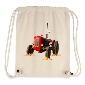 Roter Traktor Kraftdruck - Stanley/Stella recycelter Gym Bag - Naturweiß - Vorne