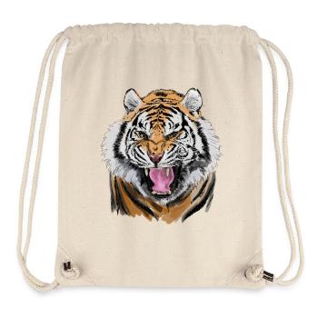 Aggressive Tiger Gesicht Illustration - Stanley/Stella recycelter Gym Bag - Naturweiß - Vorne