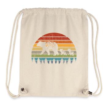 Rétro maman ours enfants animal nature cadeau - Sac à cordon recyclé Stanley/Stella - blanc naturel - Devant