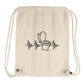 Klo Herzschlag WC Toilette - Stanley/Stella recycelter Gym Bag - Naturweiß - Vorne