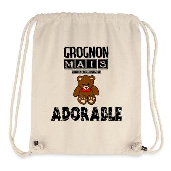 Grumpy But So Adorable Teddy Bear - Stanley/Stella Recycled Gym Bag - natural - Front