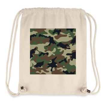 Motifs de camouflage traditionnels tapissés - Sac à cordon recyclé Stanley/Stella - blanc naturel - Devant