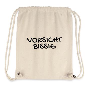 Vorsicht Bissig Mundschutz Nasenschutz - Stanley/Stella recycelter Gym Bag - Naturweiß - Vorne