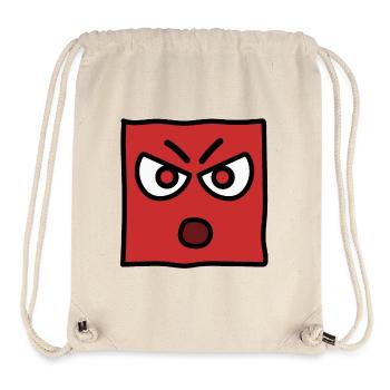 Lustiges Emoji Emoticon Ausdruck Kawaii Square Gesicht - Stanley/Stella recycelter Gym Bag - Naturweiß - Vorne