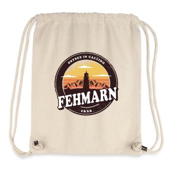 Fehmarn Vintage Leuchtturm Design - Stanley/Stella recycelter Gym Bag - Naturweiß - Vorne