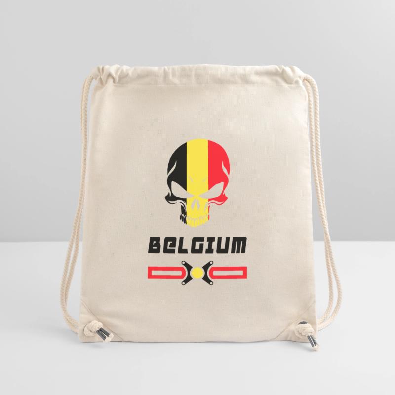 Conception de drapeau de crâne de Belgique Sac à cordon recyclé Stanley/Stella