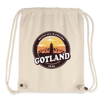 Gotland Vintage Leuchtturm Design - Stanley/Stella recycelter Gym Bag - Naturweiß - Vorne