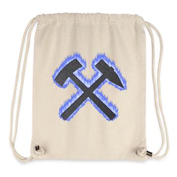 Hammer und Schlägel Bergbau Schalke Kohle Geschenk - Sac à cordon recyclé Stanley/Stella - blanc naturel - Devant