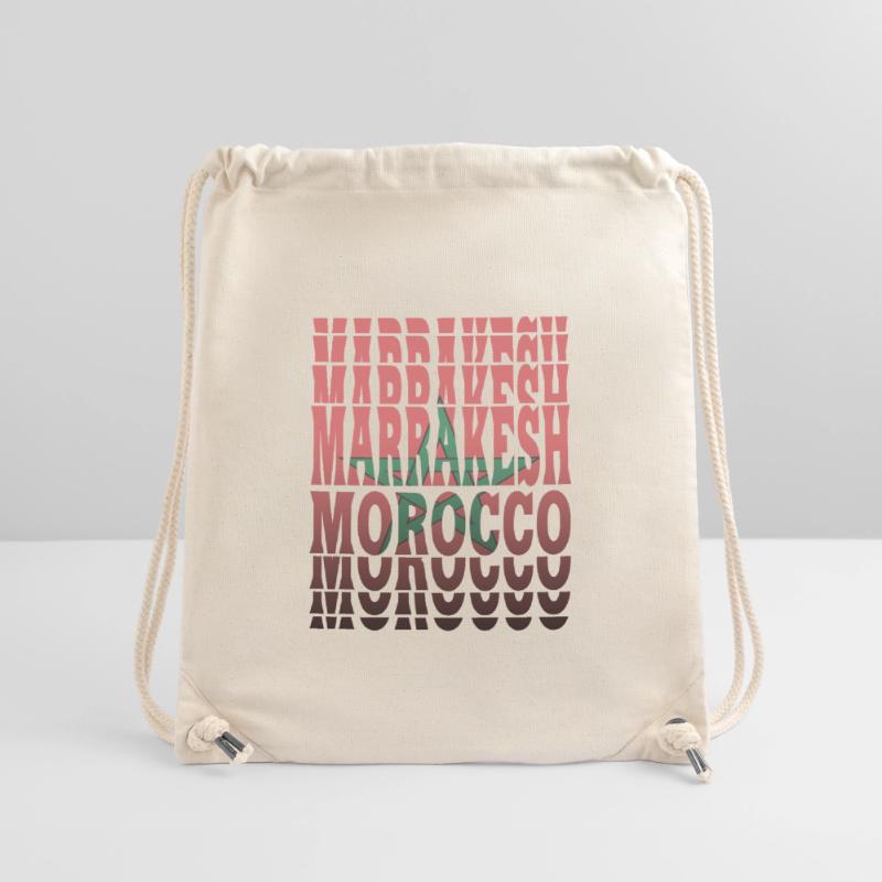 Conception de drapeau de Marrakech Maroc / idée cadeau Sac à cordon recyclé Stanley/Stella