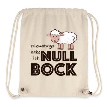Null Bock auf Dienstag - Schaf - Stanley/Stella recycelter Gym Bag - Naturweiß - Vorne