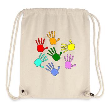 Peindre les mains des enfants - Sac à cordon recyclé Stanley/Stella - blanc naturel - Devant
