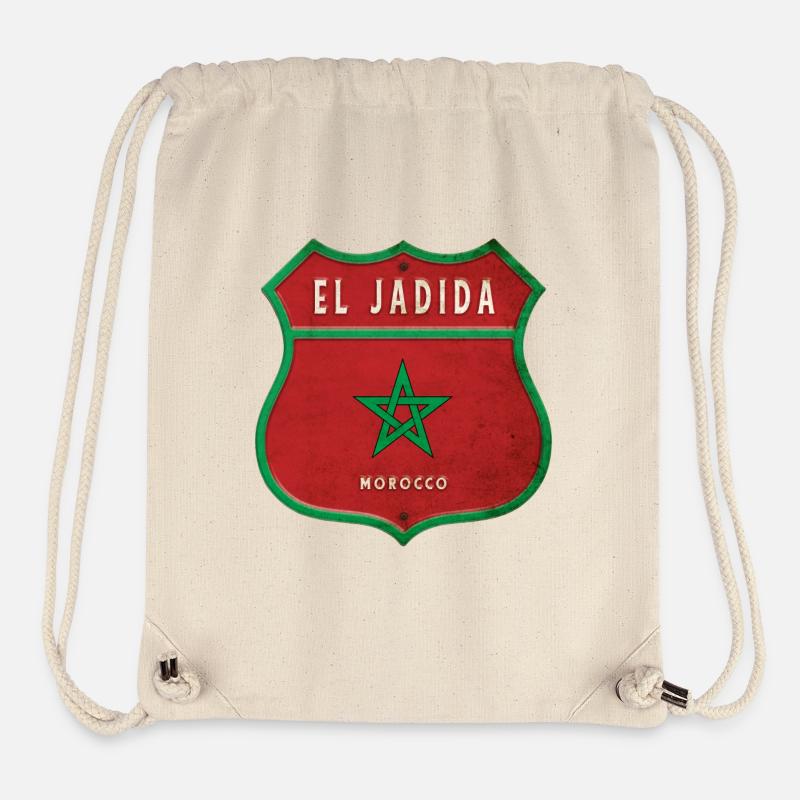 El Jadida Marokko Wappen Flaggen Design - Stanley/Stella recycelter Gym Bag - Naturweiß