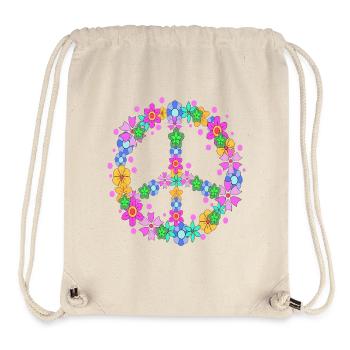 Signe de paix Mouvement pour la paix Amour Paix - Sac à cordon recyclé Stanley/Stella - blanc naturel - Devant