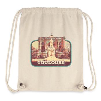 Badge retro, Toulouse France est ma ville natale - Sac à cordon recyclé Stanley/Stella - blanc naturel - Devant