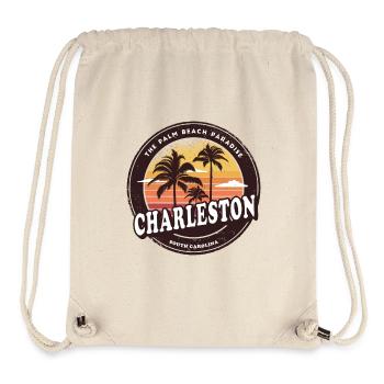 Motif plage Charleston Caroline du Sud - Sac à cordon recyclé Stanley/Stella - blanc naturel - Devant