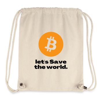 Bitcoin emblem on bright orange circle - Stanley/Stella Recycled Gym Bag - natural - Front