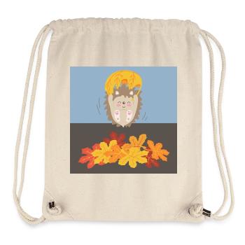 Tender hedgehog with leaf - Stanley/Stella Recycled Gym Bag - natural - Front