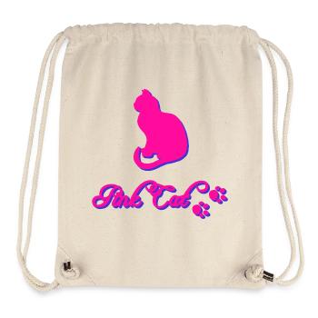 Pink cat, Tier tatzen, silhouetten - Stanley/Stella recycelter Gym Bag - Naturweiß - Vorne