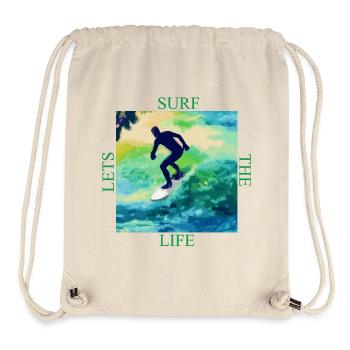 Surfers on color waves - Stanley/Stella Recycled Gym Bag - natural - Front