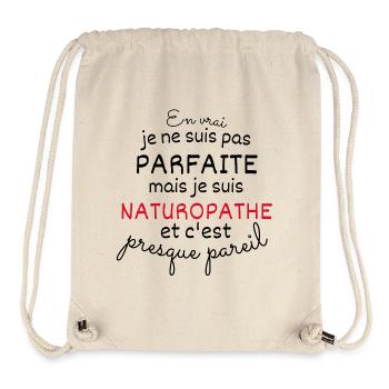 En Vrai Pas Parfaite Mais Naturopathe - Sac à cordon recyclé Stanley/Stella - blanc naturel - Devant