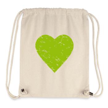 green heart - nature - hiking - used look - Stanley/Stella Recycled Gym Bag - natural - Front