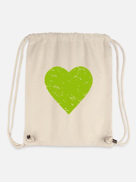 green heart - nature - hiking - used look - Stanley/Stella Recycled Gym Bag - natural