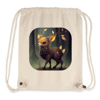 Sweet golden fawn in the dark forest - Stanley/Stella Recycled Gym Bag - natural - Front