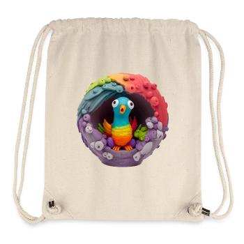 Cute weird parrot - Stanley/Stella recycelter Gym Bag - Naturweiß - Vorne