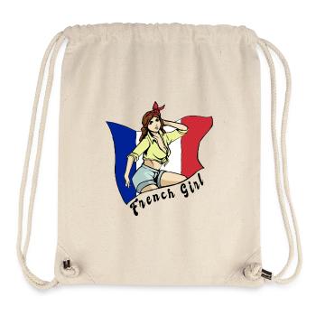 Frankreich Mädchen Flaggen Design - Stanley/Stella recycelter Gym Bag - Naturweiß - Vorne