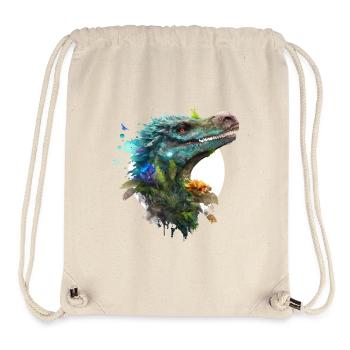 Velociraptor bleu avec fond blanc - Sac à cordon recyclé Stanley/Stella - blanc naturel - Devant