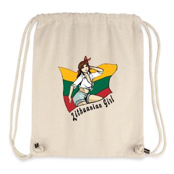 Litauen Mädchen Flaggen Design - Stanley/Stella recycelter Gym Bag - Naturweiß - Vorne