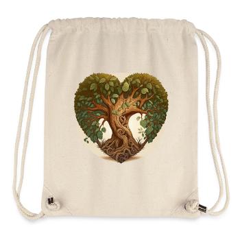 Baum in einer Herzform, Herzbaum mit Hintergrund - Stanley/Stella recycelter Gym Bag - Naturweiß - Vorne