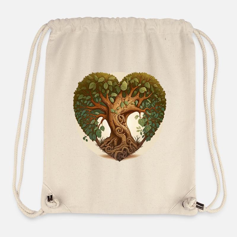 Tree in a heart shape, heart tree with background - Stanley/Stella Recycled Gym Bag - natural