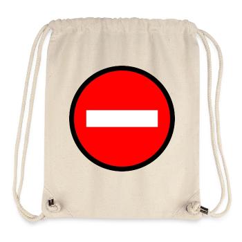 INTERDIT. PANNEAU. NE PAS ENTRER. DANGER. HUMOUR. - Sac à cordon recyclé Stanley/Stella - blanc naturel - Devant