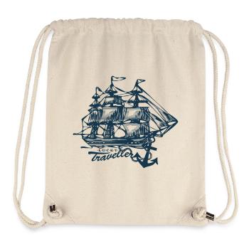 old sailing ship - Lucky Traveller - Anchor - Stanley/Stella Recycled Gym Bag - natural - Front
