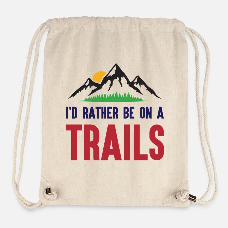 Mountains - I'd Rather Be on a Trail - Stanley/Stella Recycled Gym Bag - natural