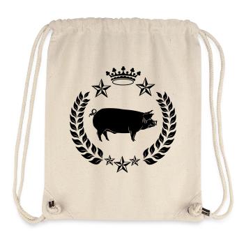 Schattenschwein im Lorbeerkranz mit Krone - Stanley/Stella recycelter Gym Bag - Naturweiß - Vorne