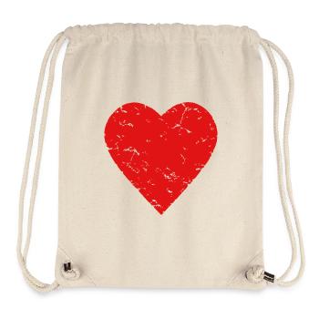 red heart - love - used look - LGBTQ - Stanley/Stella Recycled Gym Bag - natural - Front