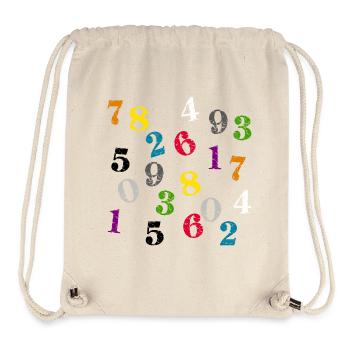 bunter Zahlensalat Schulanfang Kinder Regenbogen - Stanley/Stella recycelter Gym Bag - Naturweiß - Vorne
